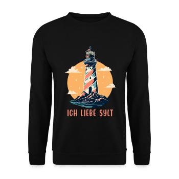 Nordsee Urlaub ICH LIEBE SYLT Lustiges - Unisex Pullover - Schwarz - Vorne - Alina (178cm) & Michal (187cm)