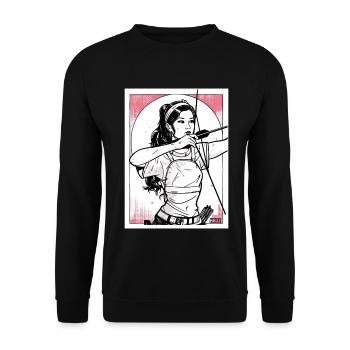Crimson Archer in Ink - Unisex Sweatshirt - black - Front - Alina (178cm) & Michal (187cm)