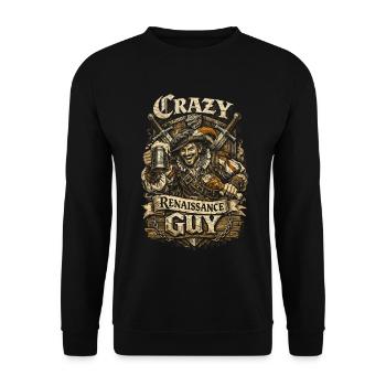 Mittelalterfest Crazy Renaissance Guy - Unisex Pullover - Schwarz - Vorne - Alina (178cm) & Michal (187cm)