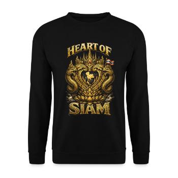 Thailand Thai Pride Heart Of Siam - Unisex Pullover - Schwarz - Vorne - Alina (178cm) & Michal (187cm)