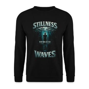 Freediving Freediving Stillness Beneath Waves - Unisex Sweatshirt - black - Front - Alina (178cm) & Michal (187cm)