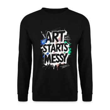 Scribble Doodle Drawing Art Starts Messy - Unisex Sweatshirt - black - Front - Alina (178cm) & Michal (187cm)