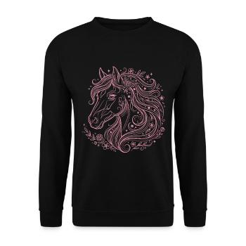 Horse Head Horse Riding - Unisex Sweatshirt - black - Front - Alina (178cm) & Michal (187cm)