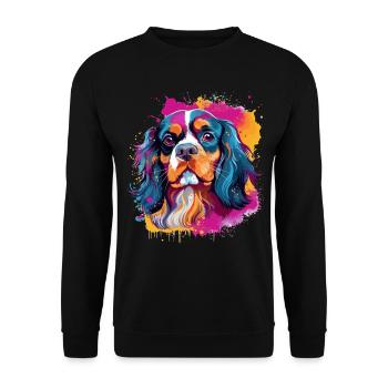 Cavalier King Charles Spaniel Dog - Unisex Pullover - Schwarz - Vorne - Alina (178cm) & Michal (187cm)
