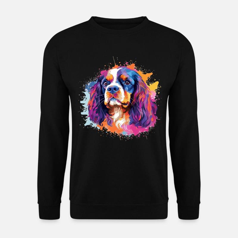 Vibrant Spaniel Splash Portrait - Unisex Sweatshirt - black