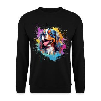 Couleur éclaboussure du Cavalier King Charles Spaniel - Sweat-shirt Unisexe - noir - Devant - Alina (178cm) & Michal (187cm)