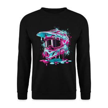 Motocross, Motocrossfahrer, Dirt Bike, Dirt Biker - Unisex Pullover - Schwarz - Vorne - Alina (178cm) & Michal (187cm)