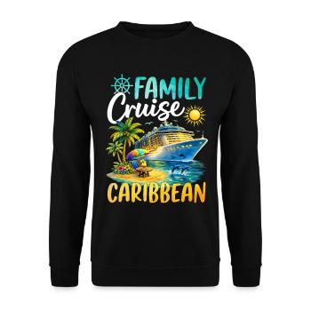 Family Cruise Caribbean - Unisex Sweatshirt - black - Front - Alina (178cm) & Michal (187cm)