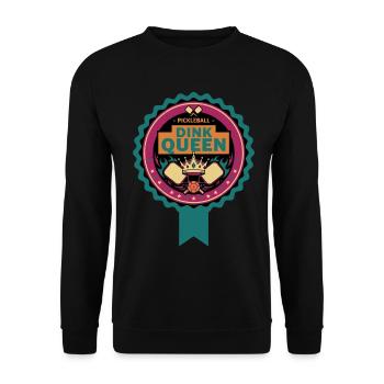 Pickleball Dink Queen Lustige Spielerin Love Pickleball - Unisex Pullover - Schwarz - Vorne - Alina (178cm) & Michal (187cm)