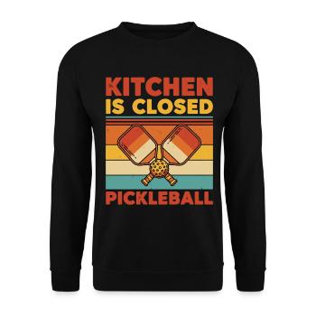 Pickleball Kitchen est fermé Joueur drôle - Sweat-shirt Unisexe - noir - Devant - Alina (178cm) & Michal (187cm)