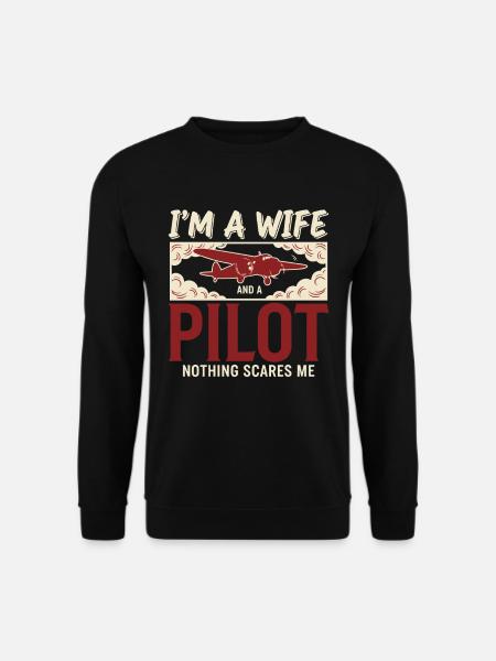 Pilot Wife Pilot - Unisex Sweatshirt - black