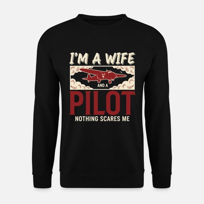 Pilot Wife Pilot - Unisex Sweatshirt - black