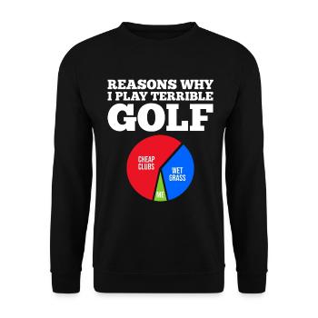 Reasons Why Golf Lover Golfer - Unisex Sweatshirt - black - Front - Alina (178cm) & Michal (187cm)