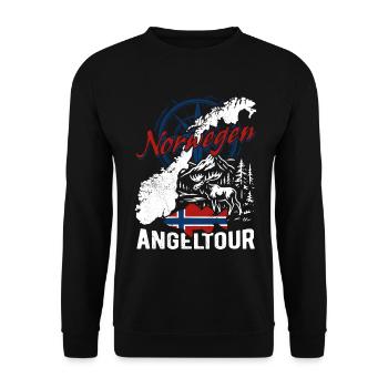 Norway Fishing Trip - Angler Gift - Unisex Sweatshirt - black - Front - Alina (178cm) & Michal (187cm)