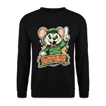 Dayum Mouse en uniforme vert - Sweat-shirt Unisexe - noir - Devant - Alina (178cm) & Michal (187cm)