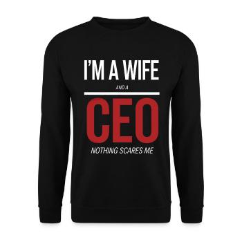 Wife and CEO Nothing Scares Me - Unisex Sweatshirt - black - Front - Alina (178cm) & Michal (187cm)