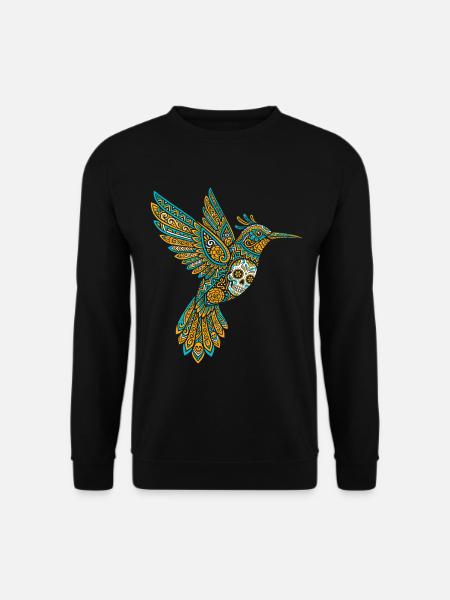 Skull Alebrije Hummingbird Mexican - Unisex Sweatshirt - black