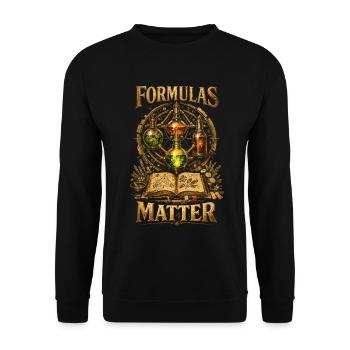 Apotheker Apothekerin Formulas Matter - Unisex Pullover - Schwarz - Vorne - Alina (178cm) & Michal (187cm)