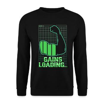 Biceps Biceps Training Gym Gains Loading - Unisex Sweatshirt - black - Front - Alina (178cm) & Michal (187cm)
