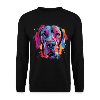 Great Dane Colorful Dog Splash Art - Unisex Sweatshirt - black - Front - Alina (178cm) & Michal (187cm)