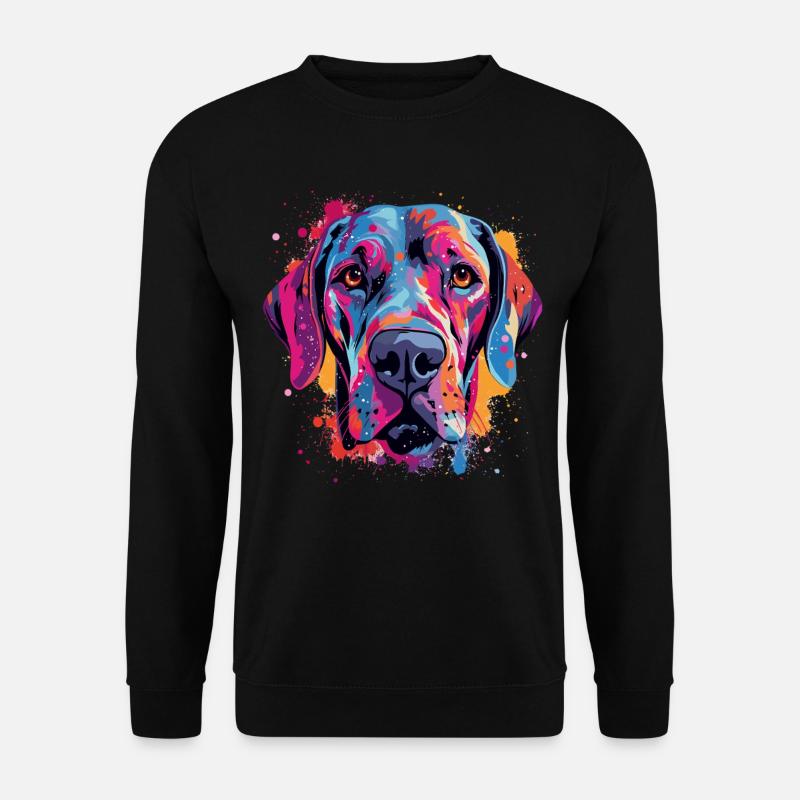 Bunte Dogge-Splash-Art - Unisex Pullover - Schwarz