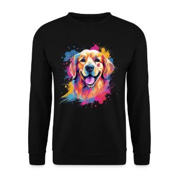Splash Art Golden Retriever - Unisex Sweatshirt - black - Front - Alina (178cm) & Michal (187cm)