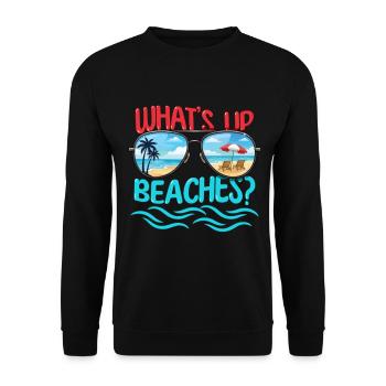 What's Up Beaches Familienurlaub Kreuzfahrt - Unisex Pullover - Schwarz - Vorne - Alina (178cm) & Michal (187cm)