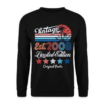 2008 Vintage Birthday Gift 18th Birthday 18 Years - Unisex Sweatshirt - black - Front - Alina (178cm) & Michal (187cm)