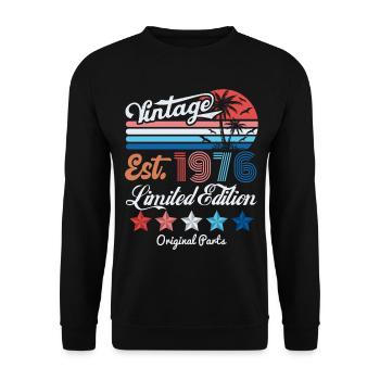 1976 Vintage Birthday Gift 50th Birthday 50 Years - Unisex Sweatshirt - black - Front - Alina (178cm) & Michal (187cm)