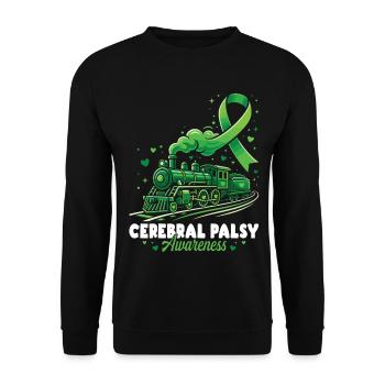 Cerebral Palsy Awareness Train - Unisex Sweatshirt - black - Front - Alina (178cm) & Michal (187cm)