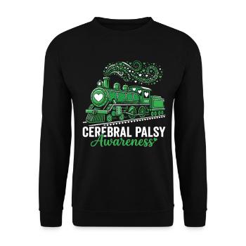 Cerebral Palsy Awareness Train - Unisex Sweatshirt - black - Front - Alina (178cm) & Michal (187cm)