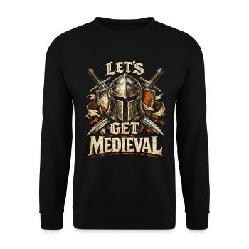Medieval Festival Medieval Market Lets Get Medieval - Unisex Sweatshirt - black - Front - Alina (178cm) & Michal (187cm)