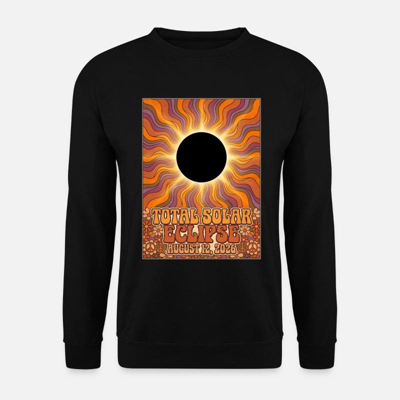 Total Solar Eclipse 2026 Sunburst-Poster - Unisex Pullover - Schwarz