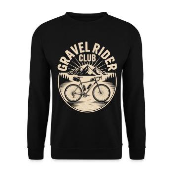 Gravel Rider Club Shirt Bikepacking Bike - Unisex Sweatshirt - black - Front - Alina (178cm) & Michal (187cm)