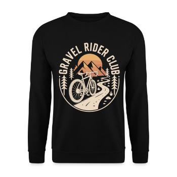 Gravel Bike Club Shirt Mountain Fahrrad - Unisex Sweatshirt - black - Front - Alina (178cm) & Michal (187cm)