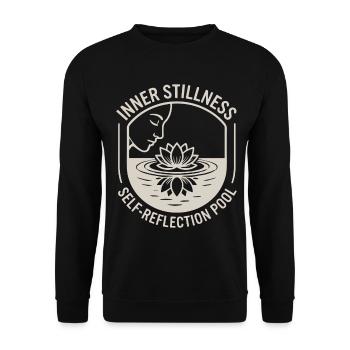 Lotus Inner Stillness Achtsamkeit Lotusblüte - Unisex Pullover - Schwarz - Vorne - Alina (178cm) & Michal (187cm)