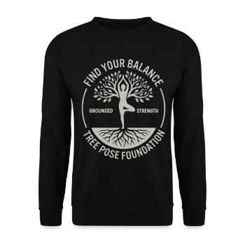 Yoga Find Your Balance Mindfulness - Unisex Sweatshirt - black - Front - Alina (178cm) & Michal (187cm)