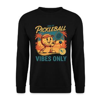 Pickleball-Seele von Pickleball-Vibes nur lustig - Unisex Pullover - Schwarz - Vorne - Alina (178cm) & Michal (187cm)