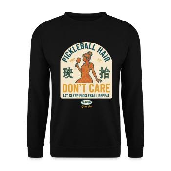 Pickleball Hair Dont Care Love Pickleball Funny - Unisex Sweatshirt - black - Front - Alina (178cm) & Michal (187cm)