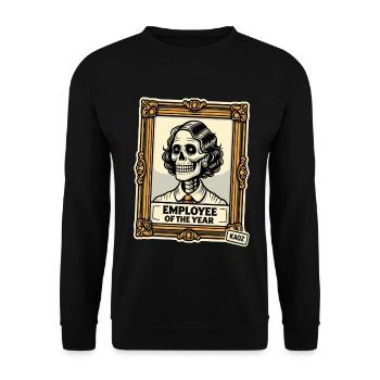 Skeleton Employee of the Year - Unisex Sweatshirt - black - Front - Alina (178cm) & Michal (187cm)