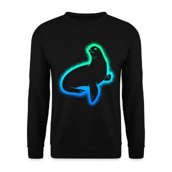 Seal Seal Men Children Boys Seals - Unisex Sweatshirt - black - Front - Alina (178cm) & Michal (187cm)
