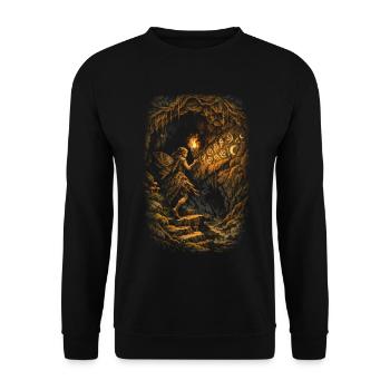 Fairycore Fee Gotisch - Unisex Pullover - Schwarz - Vorne - Alina (178cm) & Michal (187cm)