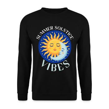 Litha Pagan: Sommersonnenwende, Mittsommer, Mittsommer, Mittsommer. - Unisex Pullover - Schwarz - Vorne - Alina (178cm) & Michal (187cm)