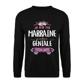 Marraine Géniale Édition Limitée - Sweat-shirt Unisexe - noir - Devant - Alina (178cm) & Michal (187cm)