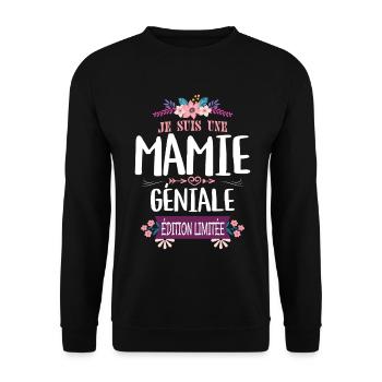 Mamie Géniale Édition Limitée - Sweat-shirt Unisexe - noir - Devant - Alina (178cm) & Michal (187cm)