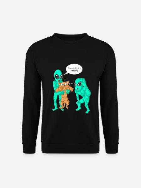Aliens Found Cat Shirt - Unisex Sweatshirt - black
