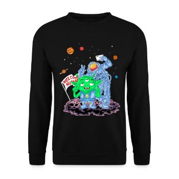Welcome Humans Alien Shirt - Sweat-shirt Unisexe - noir - Devant - Alina (178cm) & Michal (187cm)