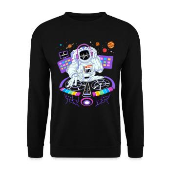 T-shirt DJ Astronaute - Sweat-shirt Unisexe - noir - Devant - Alina (178cm) & Michal (187cm)