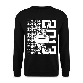 LIMITED EDITION 2013 EISHOCKEY 13. GEBURTSTAG - Unisex Sweatshirt - black - Front - Alina (178cm) & Michal (187cm)