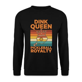 Pickleball Dink Queen Royalty Funny Player Love - Unisex Sweatshirt - black - Front - Alina (178cm) & Michal (187cm)